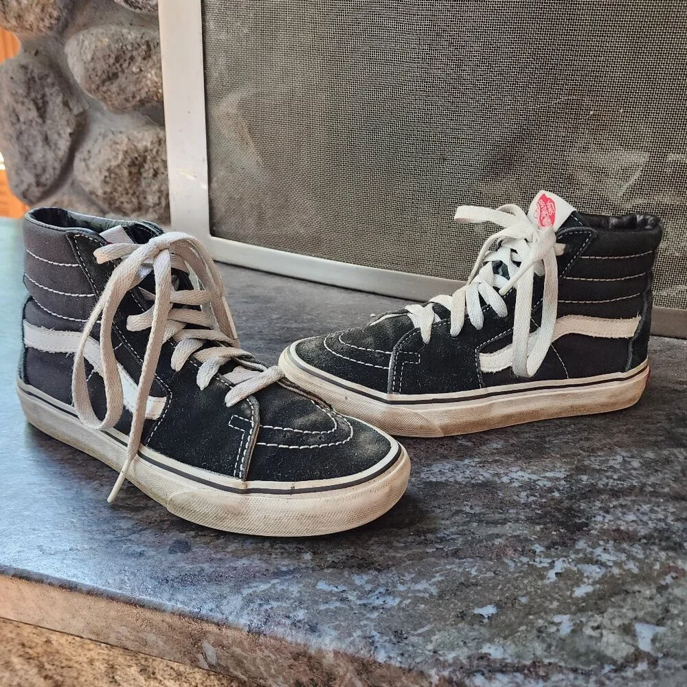 Vans Suede Off The Wall Sk8 High Top Black/White Sneakers Size 6